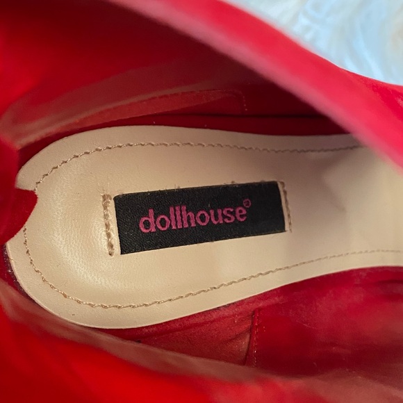 Dollhouse Spyglass Red Open Toe Heels, Size 11 - Picture 14 of 16